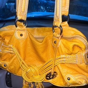 Beautiful dark yellow leather purse
